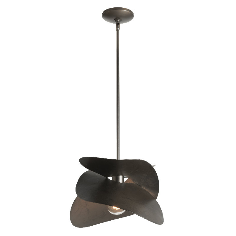 Hibiscus 1 - Light Unique/Statement Geometric Pendant, Black