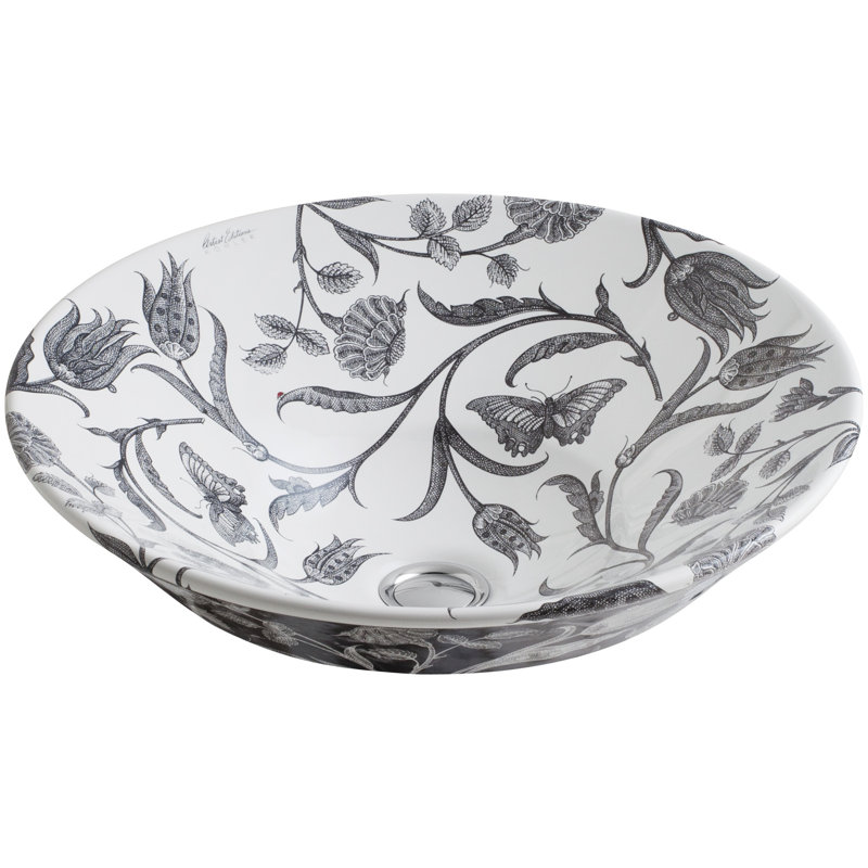 Botanical Study™ Round Vessel Bathroom Sink