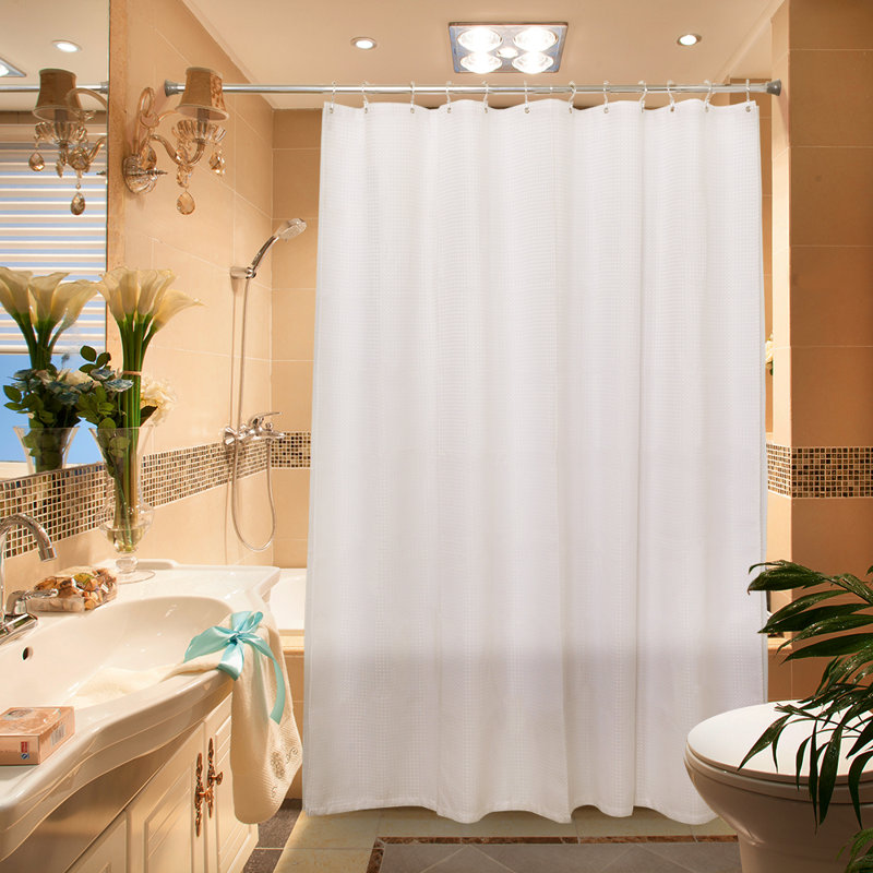 Adjustable Chrome Aluminum Tension Shower Curtain Rod with PVC End Caps