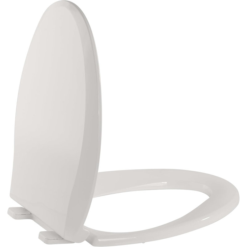 Siège de toilette allongé vintage beige à fermeture en douceur PP 19 po Vintage, Beige