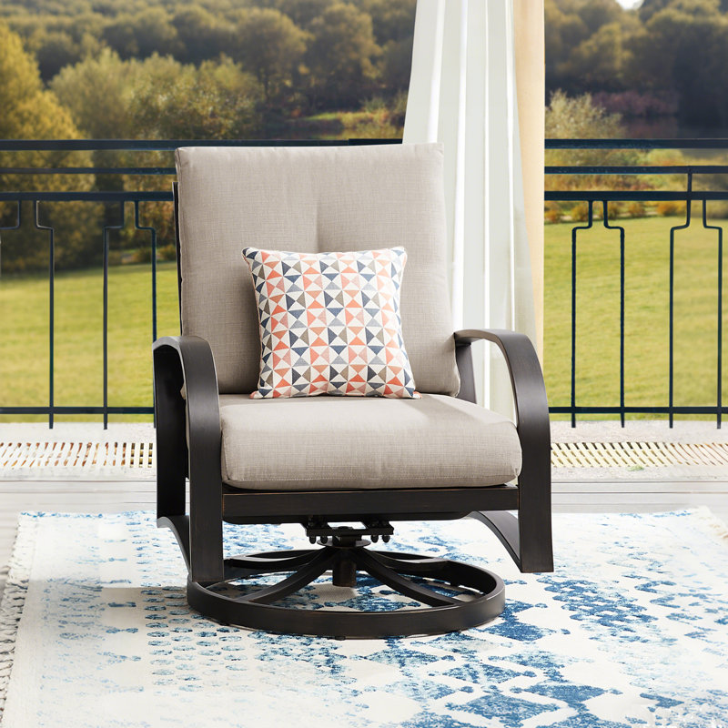 Fauteuil pivotant avec coussins Sunbrella