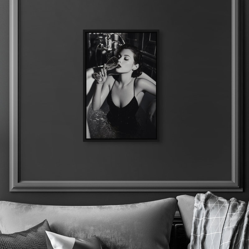 Darkened Glow Print by Oliver Gal, 55"H x 37"W, Black Floater Frame
