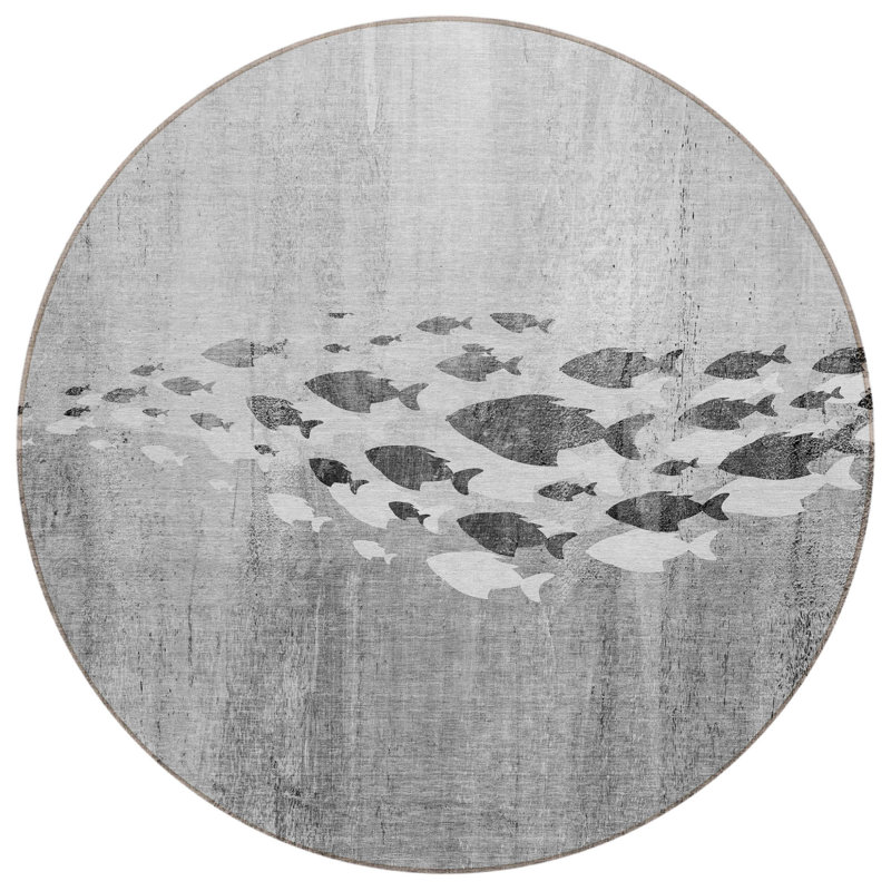 HomeRoots Round Machine Woven Area Rug