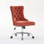 Chaise de bureau en velours avec dossier capitonné et base en métal-1163610699-1163610697