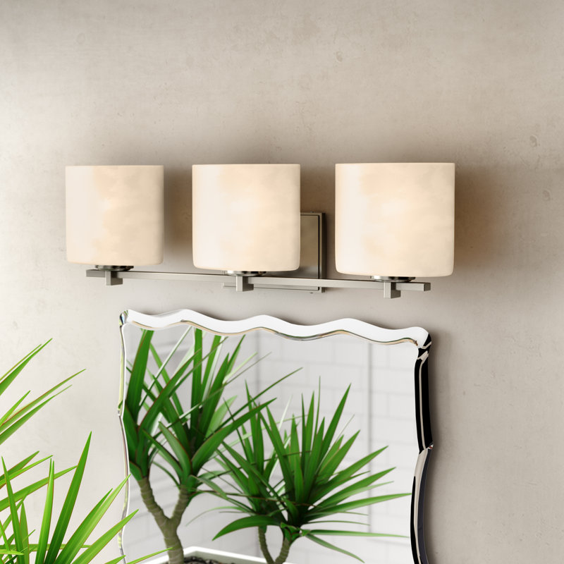 Éclairage pour salle de bain 3 lumières Brey, Nickel brossé