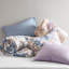 Ensemble d'édredon floral avec draps bleu