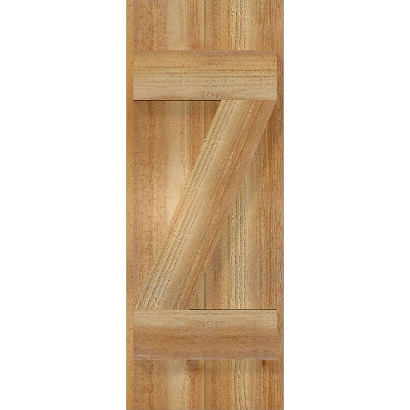 TimberCraft 5 3/8 "planches jointes avec n-lattes avec barre en Z, cèdre rouge de l'Ouest (par paire), 10 3/4 po, 28 po