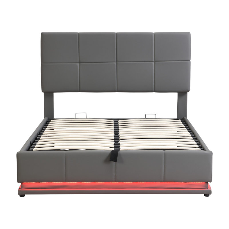 Chandace Upholstered UK Double - DE 135 X 190 Cm Ottoman Storage Bed, Grey