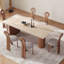 Table rectangulaire blanche en pierre avec table en bois massif pour la salle à manger / cuisine-1205842640