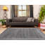 Tapis gris / blanc en polypropylène tissé à la machine Caleal-2046069516
