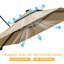 Parasol extérieur à double plateau avec base, 8 nervures en aluminium renforcé, inclinaison à 6 positions-868585355-868585350