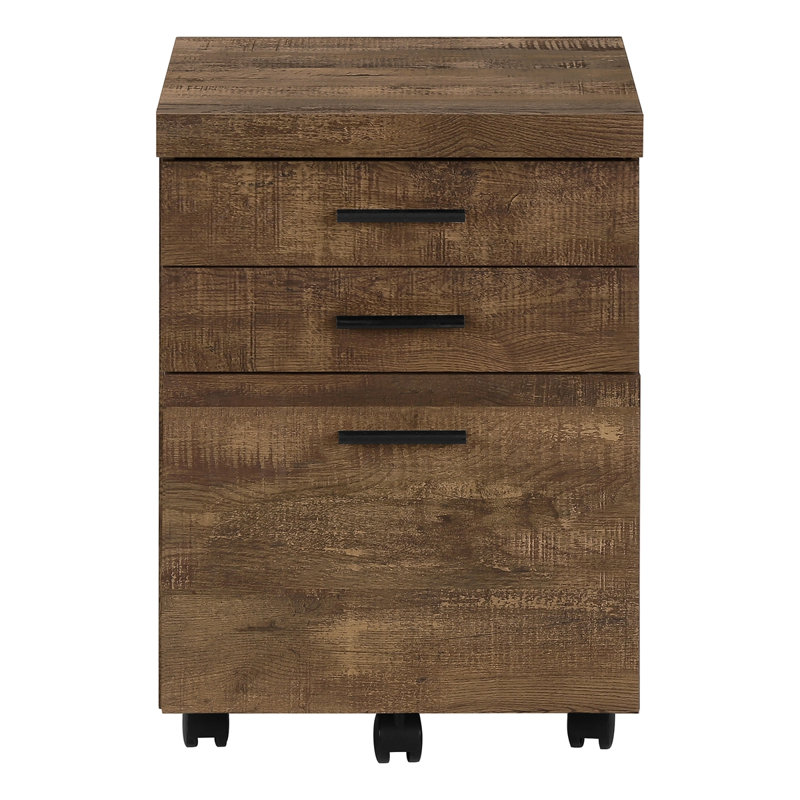 File Cabinet, Rolling Mobile, Storage Drawers, Printer Stand, Office, Work, Brown Laminate, Contemporary, Modern, Natural 