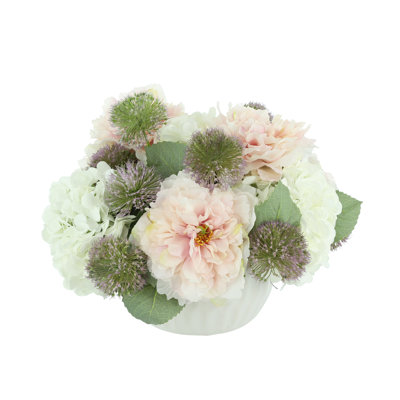Peony Faux Floral in Vase