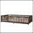 Twin Size Floor Bed With Fence And Door,Rubber Wood Floor Bed With Safety Guardrails,Espresso-1334531298-1334531297