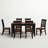 7 Piece Modern Dining Table Set Consist of a Rectangle Wooden Table with Butterfly Leaf and 6 Dining Chairs, Black & Cherry-855558203-829207927