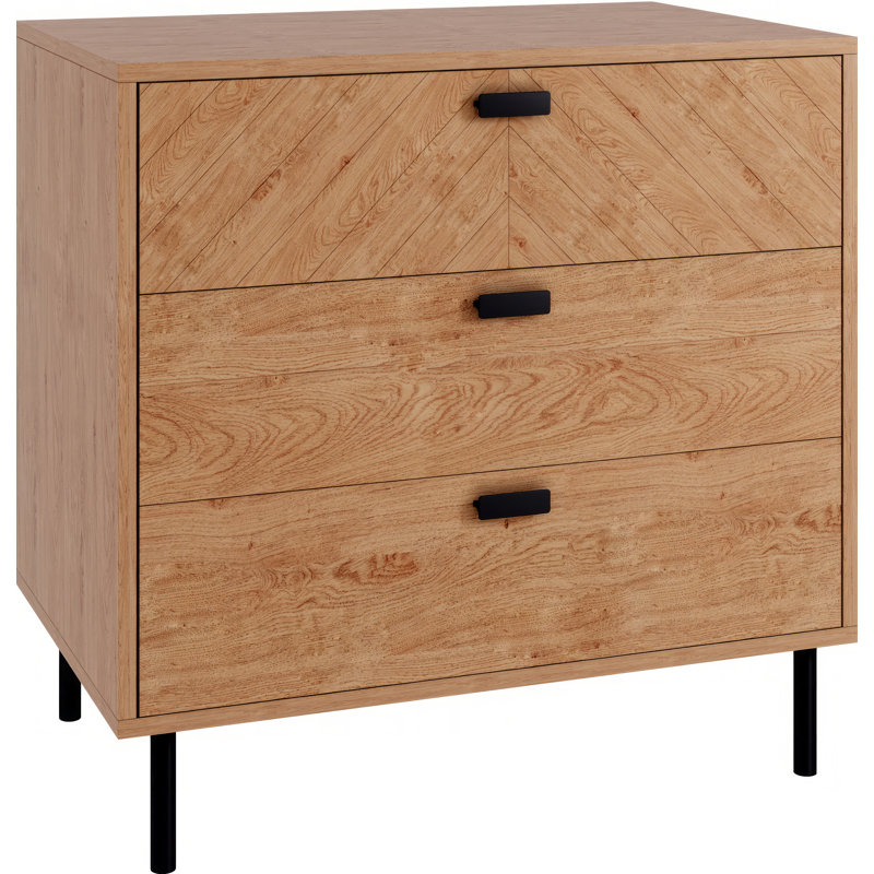 Nathainel 80cm W 3 - Drawer Chest of Drawers