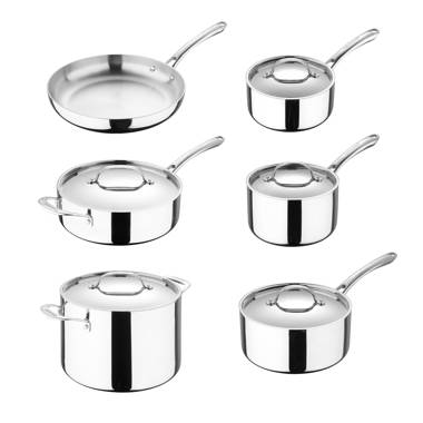 Bergner Gourmet by - 5 qt Stainless Steel Saute Pan with Vented Glass Lid and Helper Handle BGUS10110-STS