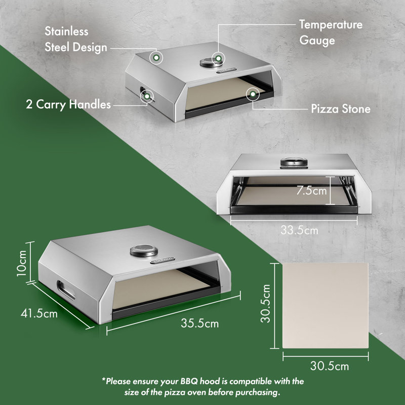 VonHaus Stainless Steel Countertop Propane Pizza Oven