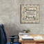 Art textuel sur toile «Inspirational Message Friends Becher» par Jean Plout, 26 po x 26 po-631899723