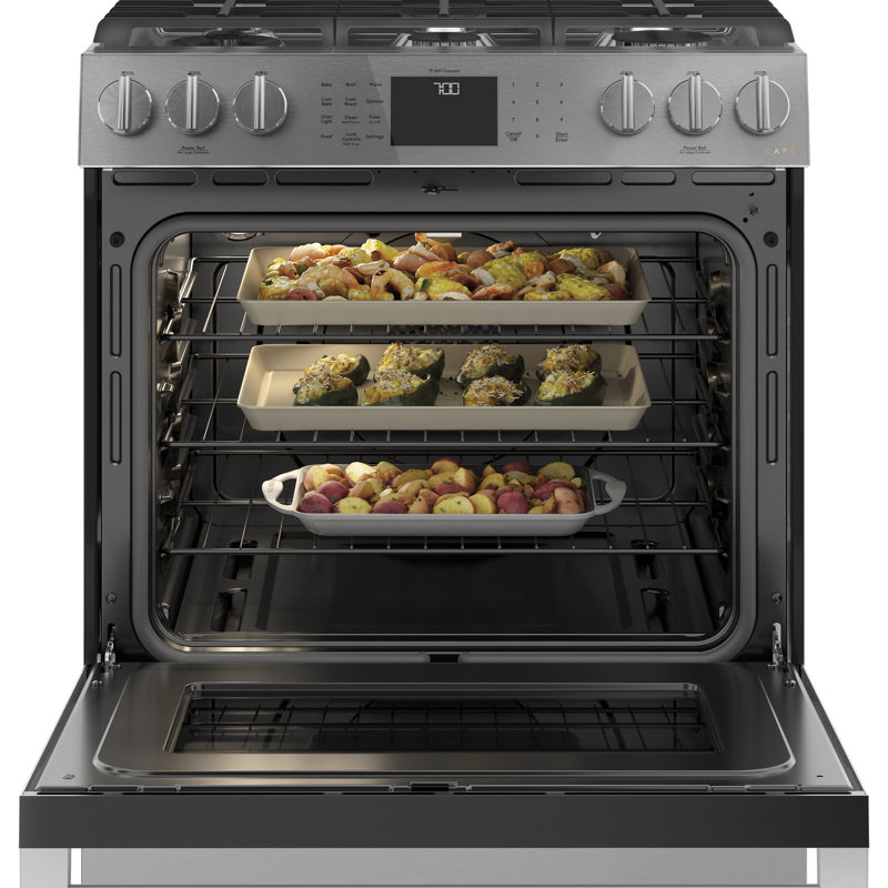 Café 30" 5.6 cu. ft. Smart Slide-in Gas Range with Griddle