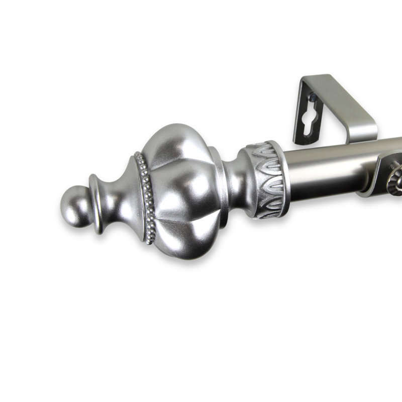 Tringle à rideaux simple Matilda Terra, Nickel satiné