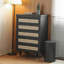Armoire d'appoint en bois manufacturé noir massif