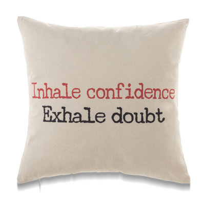 Yoga Text Theme Cotton Throw Pillow