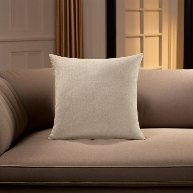 Velvet Feel Chenille Scatter Cushion Cover, Taupe, 45 cm x 45 cm