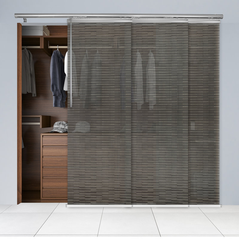 Rail extensible simple 36 po-66 po, largeur de panneau 23,5 po Dusky Filigiree, L 66 po x L 94 po, Nickel satiné