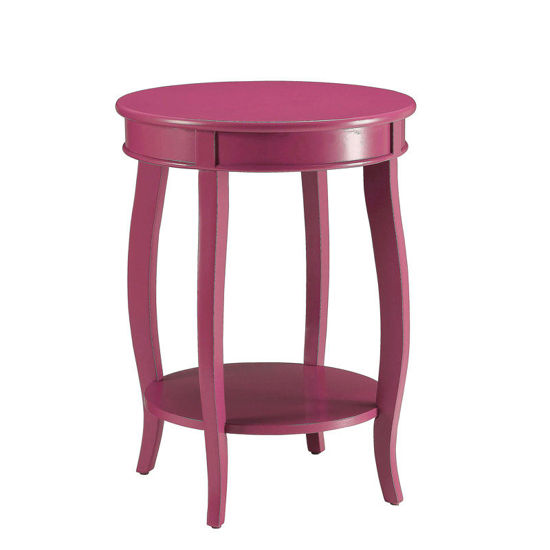 Table d'appoint décorative mauve avec tablette inférieure