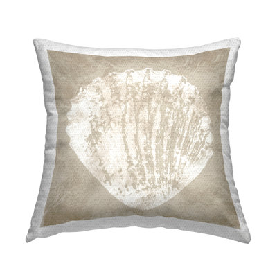 Sandy Clam Shell Impression Outdoor Printed Pillow by Carol Robinson