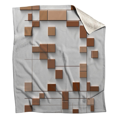 Couvertures à motif géométrique brun