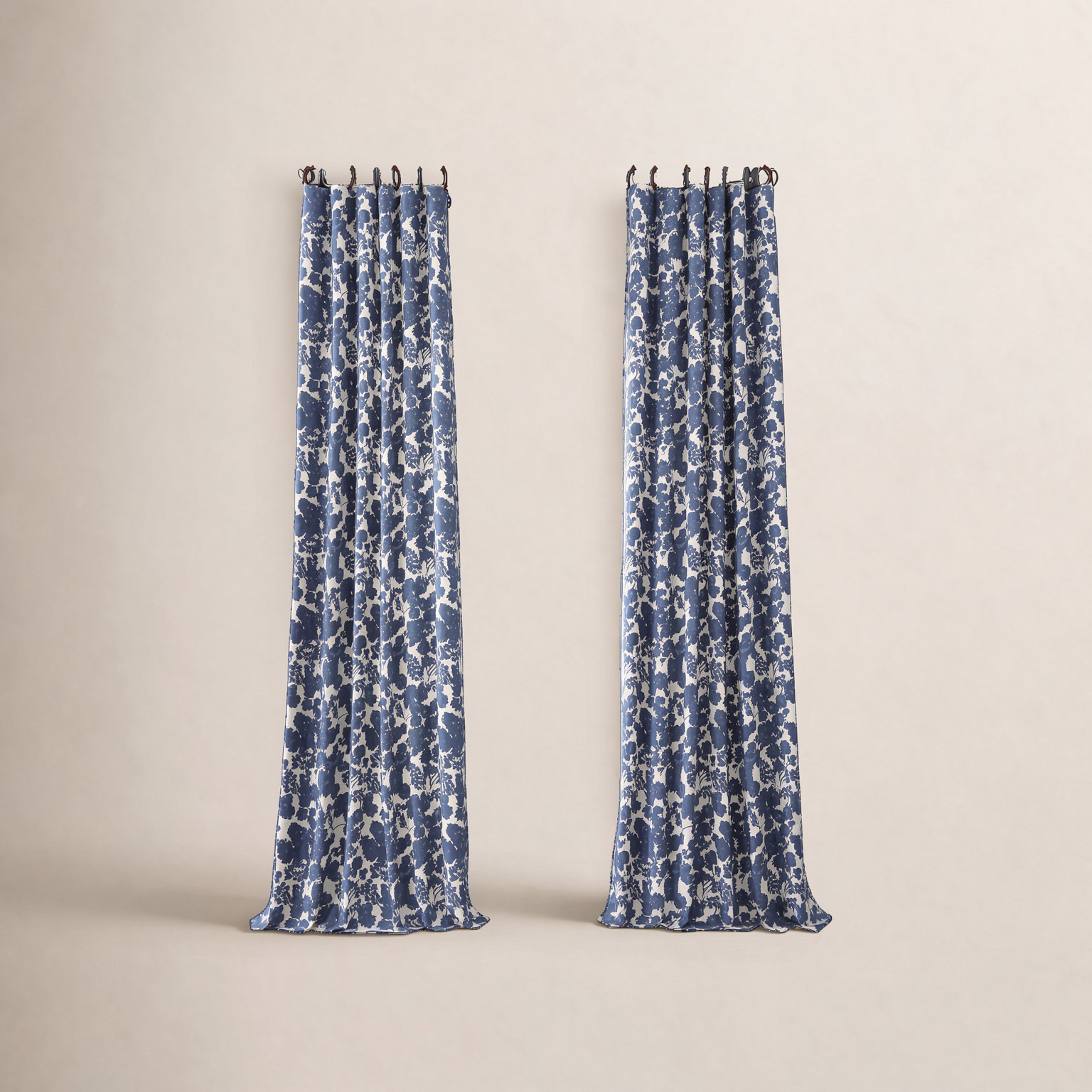 Tikal Room Darkening Curtain, 50" W x 108" L, Fleur Blue