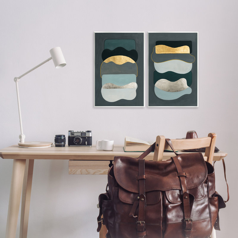 "Shapes with Glam", ensemble de 2 plaques murales par Grace Popp, H 19 po x l 13 po