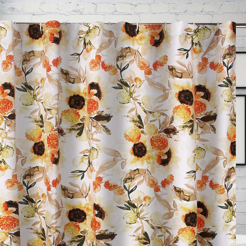 Somerset Gold Watercolor Sunflower Shower Curtain 72" x 72"