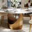 Table de salle à manger moderne en pierre frittée moderne avec base piédestal, pré-assemblé-429081282-429758112