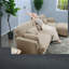 Canapés d'angle à compression, causeuse modulaire deux places en chenille camel, intérieur moderne
