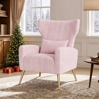 Velvet Wingback Chair