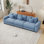 Canapé modulaire surdimensionné de 130 po en forme de nuage, canapé 3 places en velours côtelé de qualité supérieure avec accoudoirs très épais, conception ergonomique avec coussin de bonne résilience