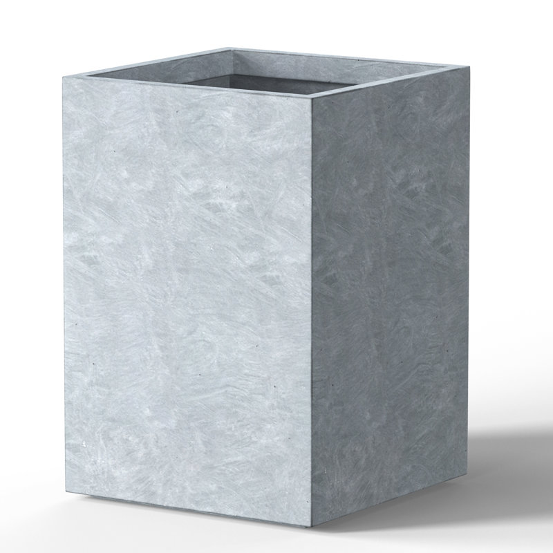 Jabrayah Handmade Planter Box, Soft Slate, 16" H x 11.5" W x 11.5" D