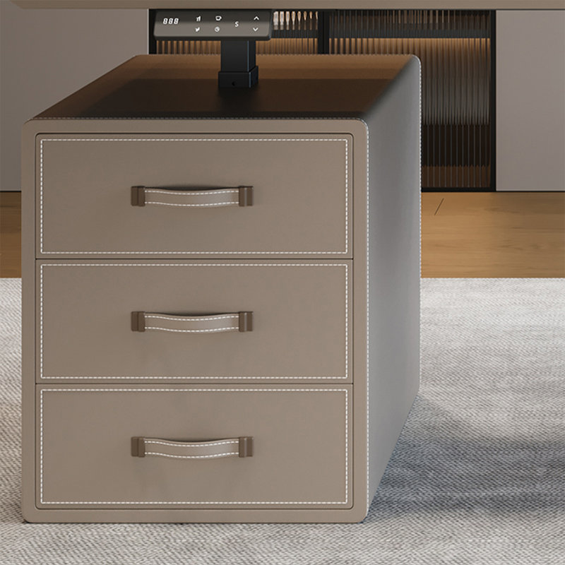 Bureau électrique à hauteur réglable avec armoire, H 25,59 po x l 78,74 po x P 31,5 po