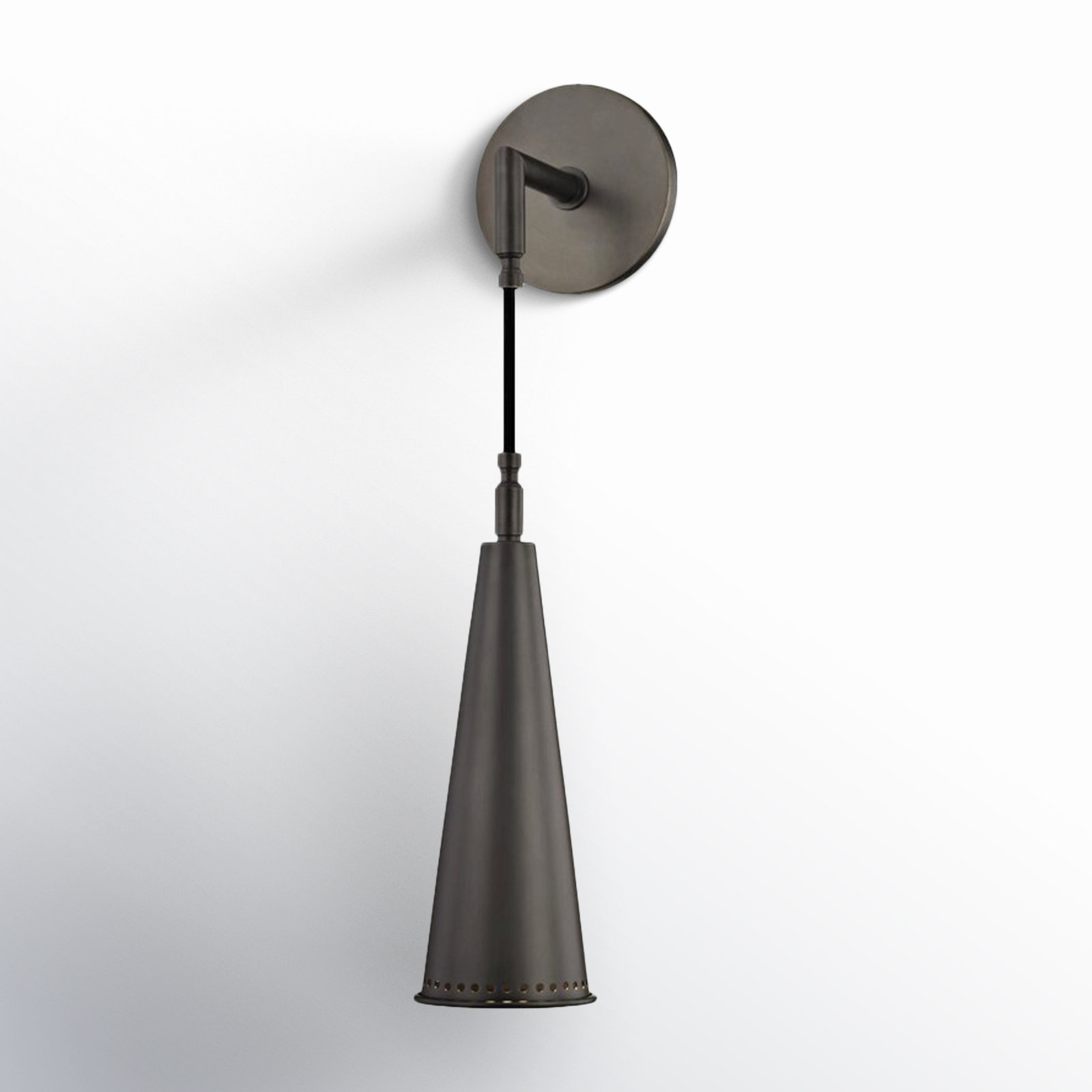 Darla Single Light Steel Dimmable Wall Sconce, Old Bronze