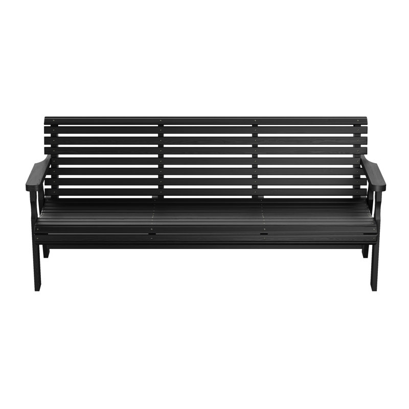 Banc de jardin Amish Casual, H 34 po x l 75 po x P 27 po, Teinture noire semi-unie