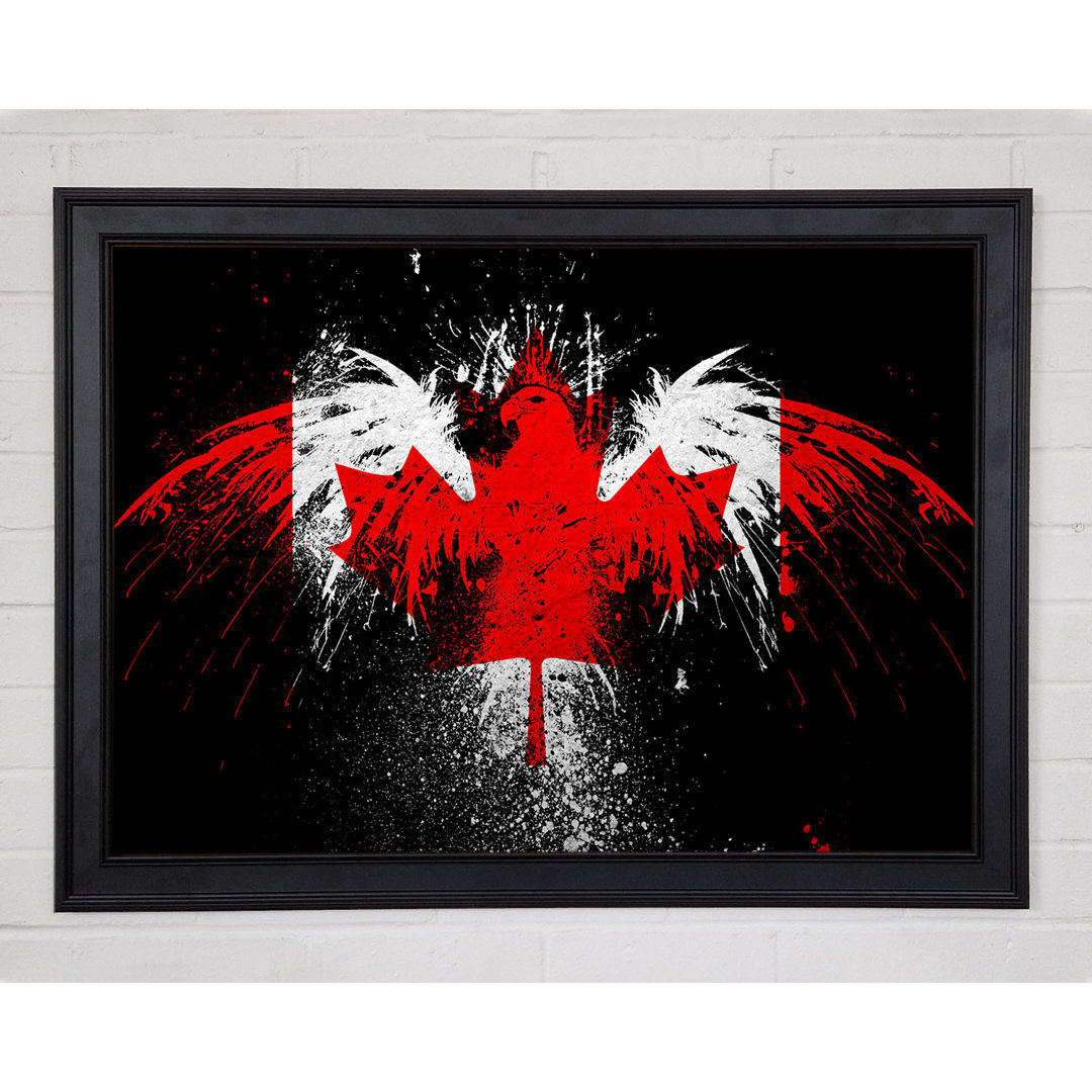 Gerahmtes Leinwandbild Canadian Eagle Flag