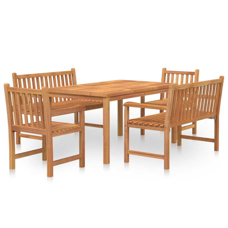 Mardel 4 - Person Teak Patio Dining Set with Rectangular Table