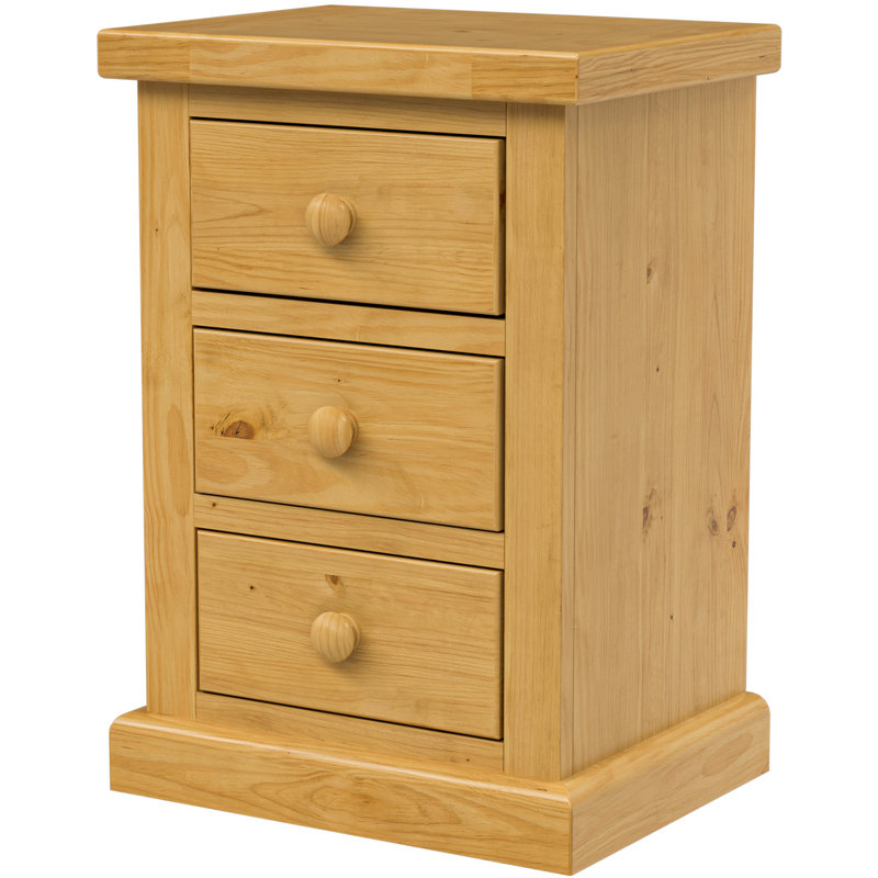 Chunky 39cm W Solid Wood Bedside Table