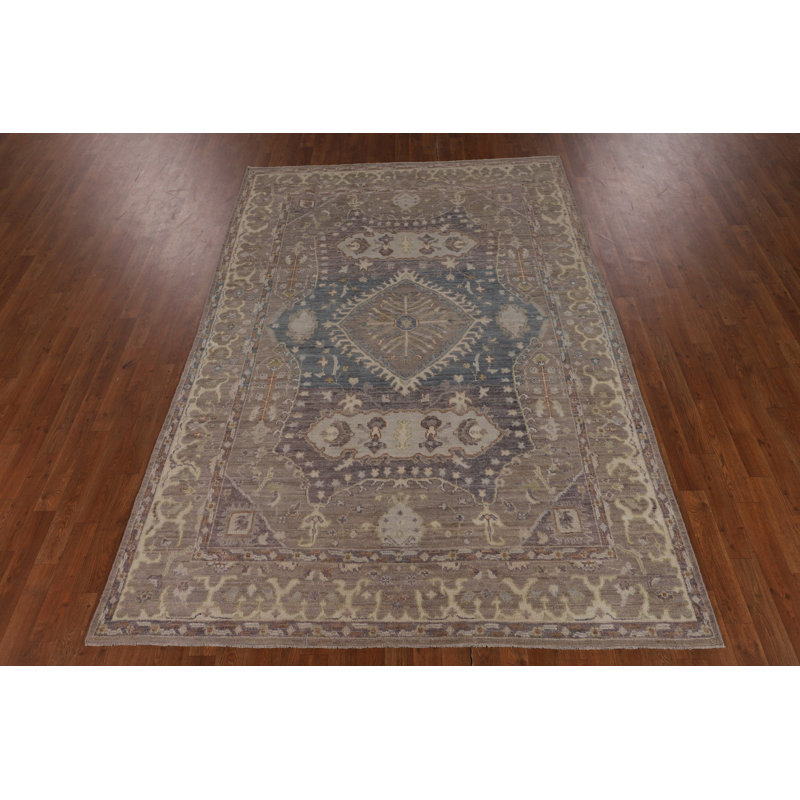 Vegetable Dye Oushak Turkish Area Rug 6x9