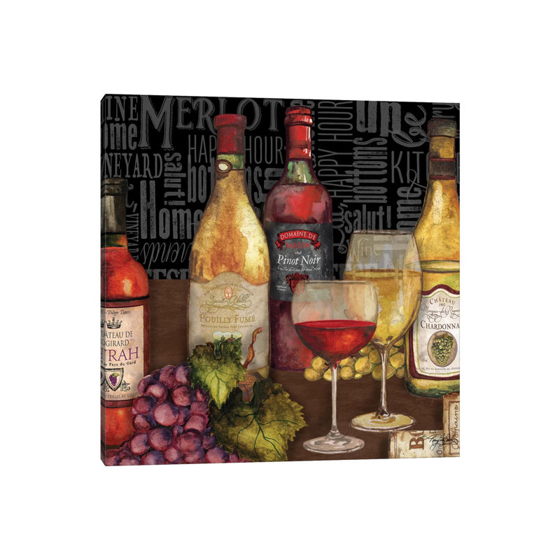 Wine Still Life On Black by Mary Beth Baker - Wrapped Canvas Gallery-Wrapped Canvas Giclée, 30.48 cm H x 30.48 cm W