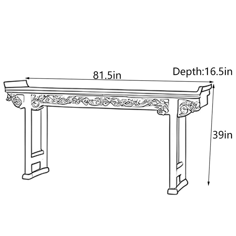 Console d'entrée en bois massif chinois