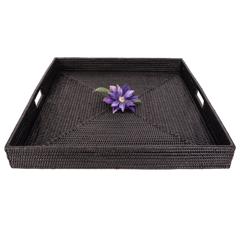 Plateau de service Edmond, H 3 po x l 24 po x P 24 po, Pas de paquet, Noir Tudor